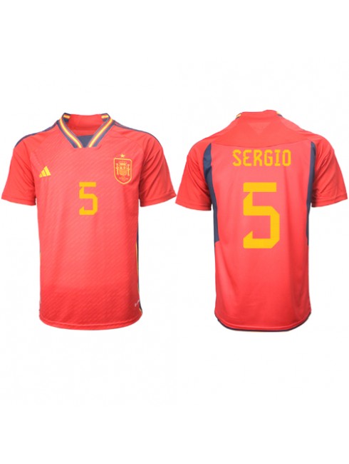 Billige Spania Sergio Busquets #5 Hjemmedrakt VM 2022 Kortermet